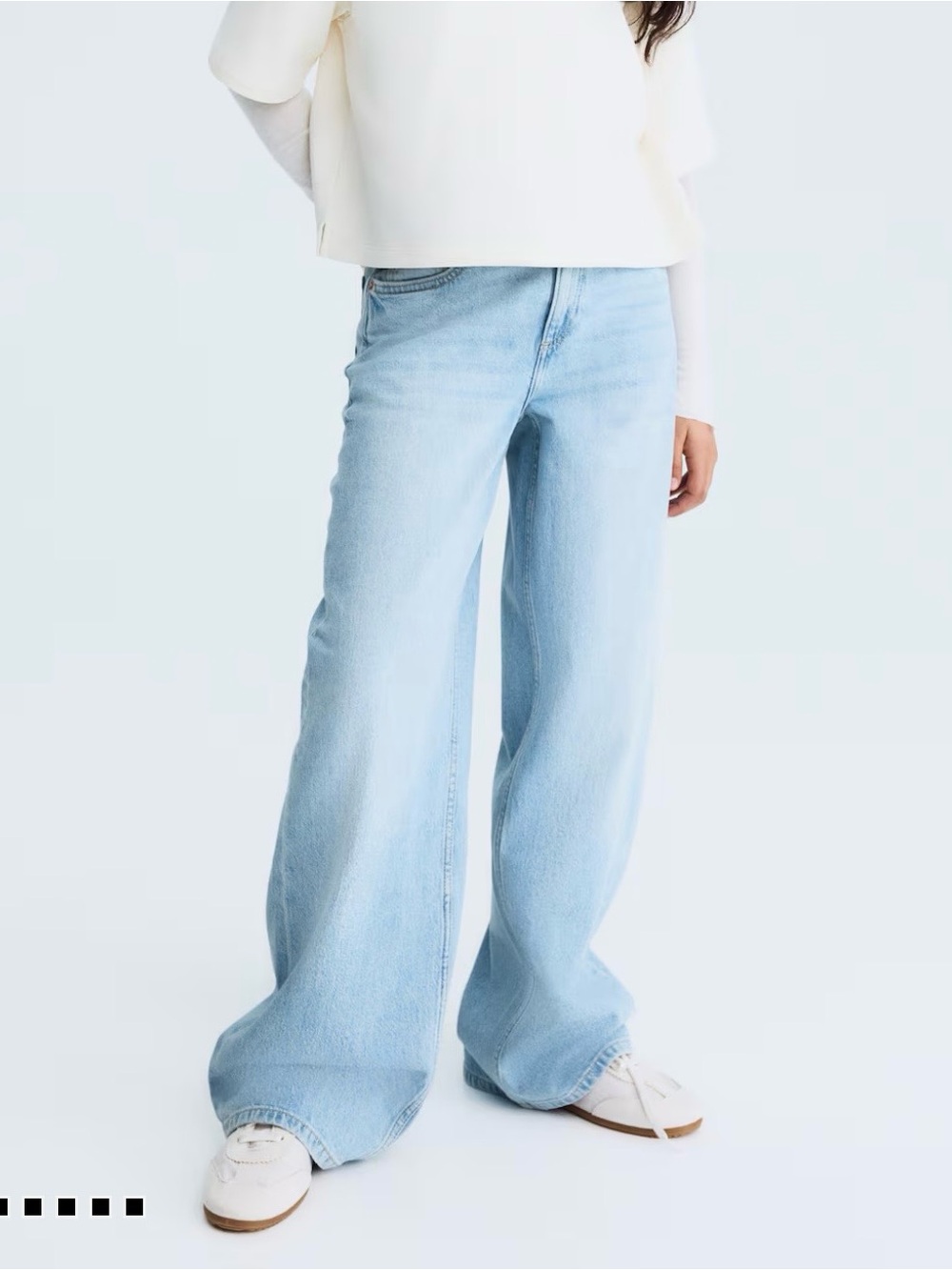H&M Light Wash Wide Leg Jeans